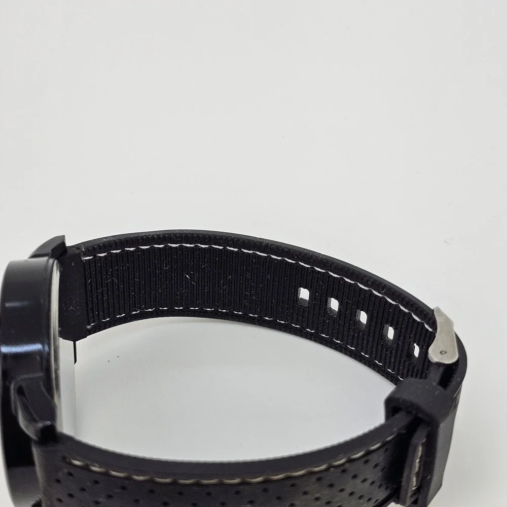 Men's Watch 44MM Black Dial Black‎ Plastic Bands New Battery